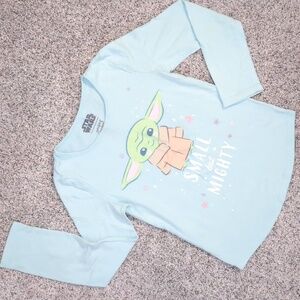 Girl's Baby Yoda Long-Sleeved Tee (Size 7)